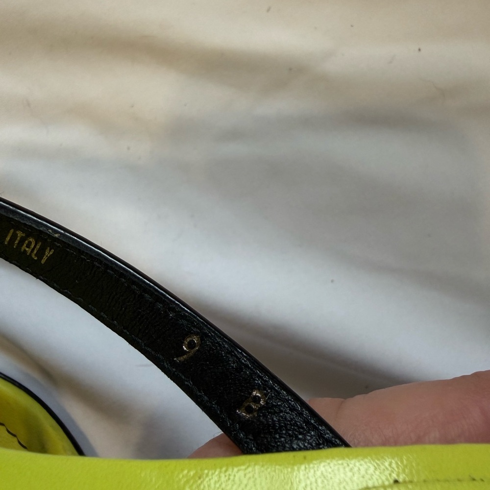 Coach Lime Green Ladybug Strappy High Heeled Sandals size 9 - Picture 7 of 8